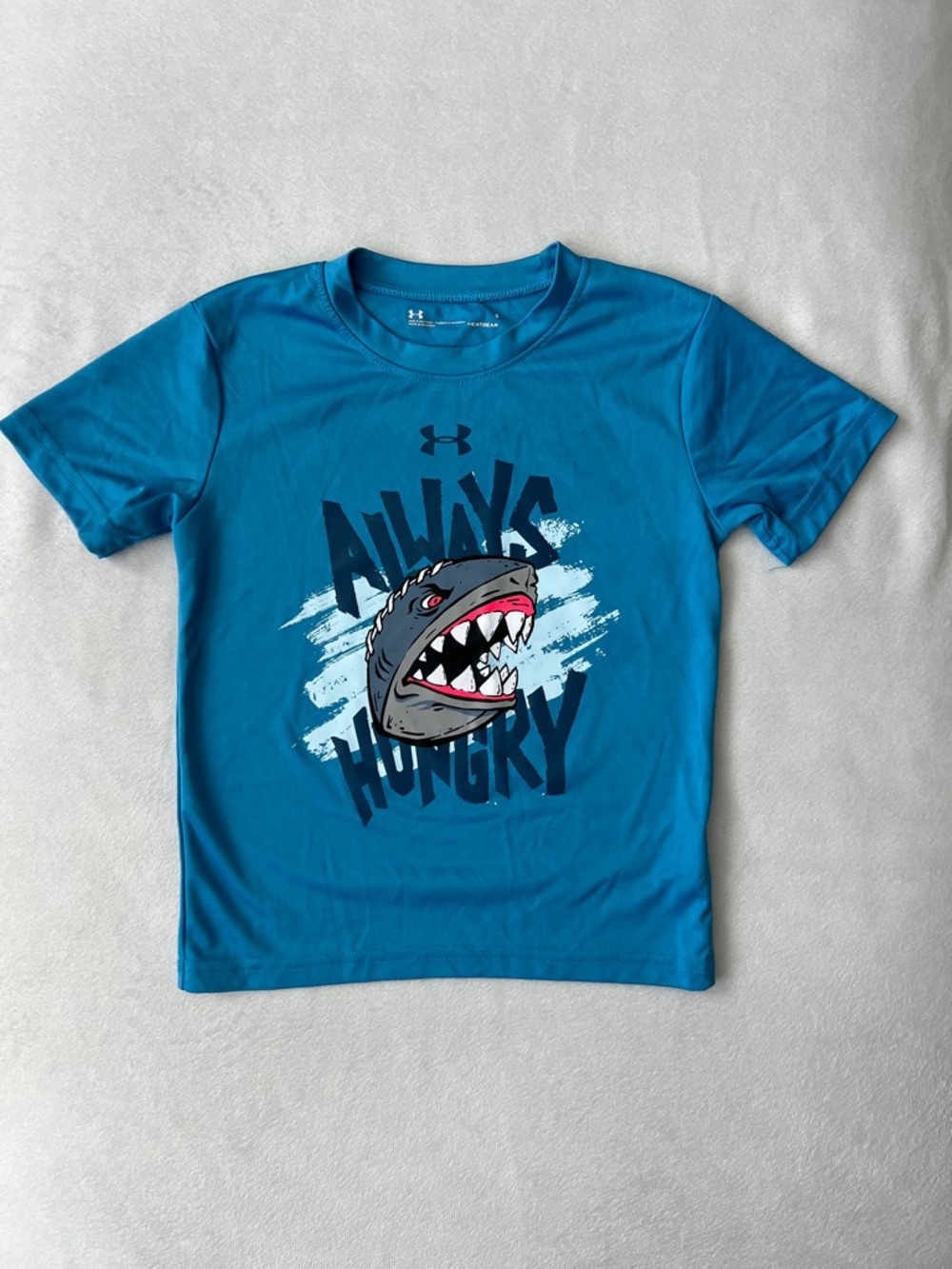 Under Armour Boys' Teal Graphic 'Always Hungry' Shark Tee